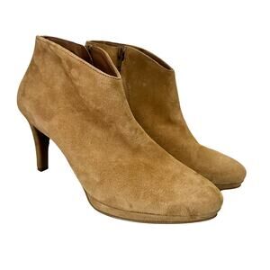 Paul Green Boots Elle Tan Suede Leather Heeled Booties US 8.5 New